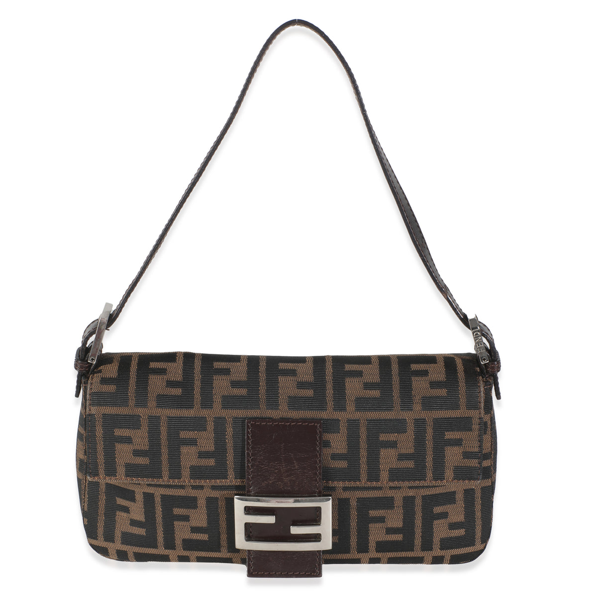 Vintage Brown Zucca Canvas Baguette