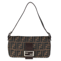 Vintage Brown Zucca Canvas Baguette
