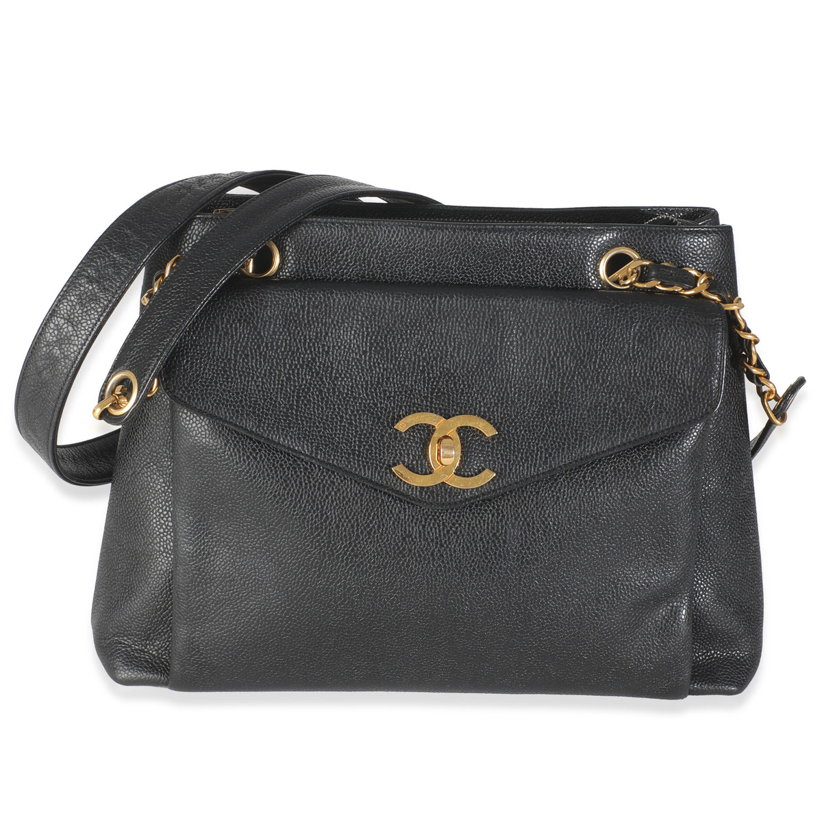 Vintage 24k Black Front Pocket Shoulder Bag