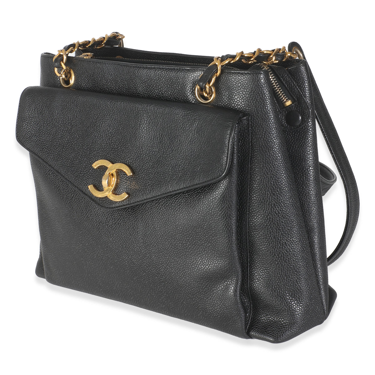 Vintage 24k Black Front Pocket Shoulder Bag