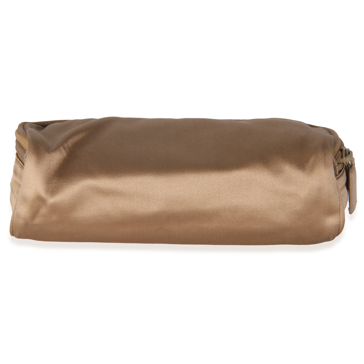 Gold Satin Logo Cosmetic Pouch Case