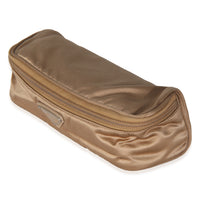 Gold Satin Logo Cosmetic Pouch Case