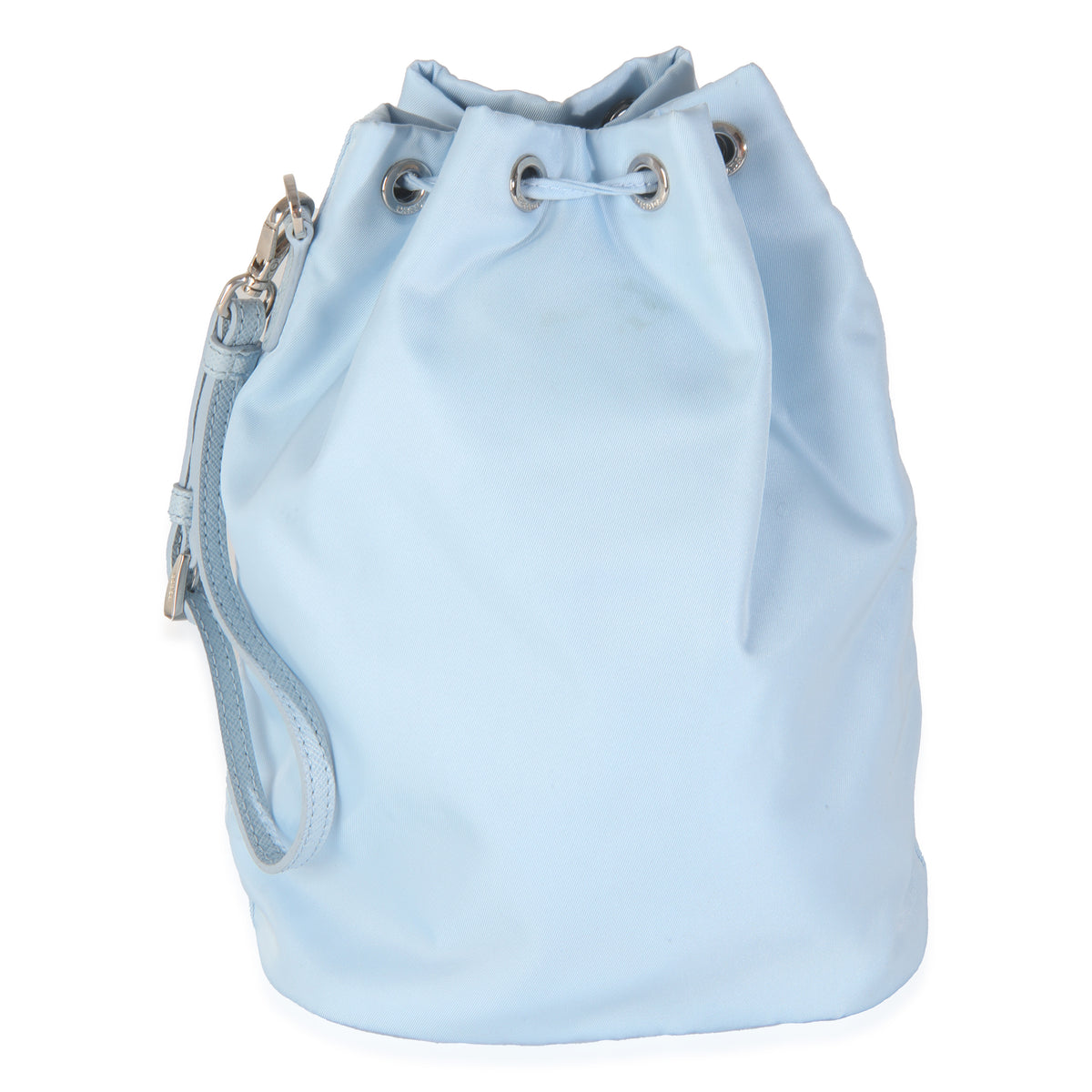 Light Blue Re-Nylon Drawstring Bucket Pouch