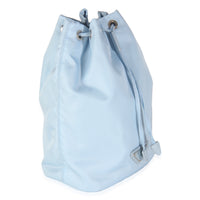 Light Blue Re-Nylon Drawstring Bucket Pouch