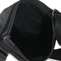 Black Nylon Logo Flat Messenger