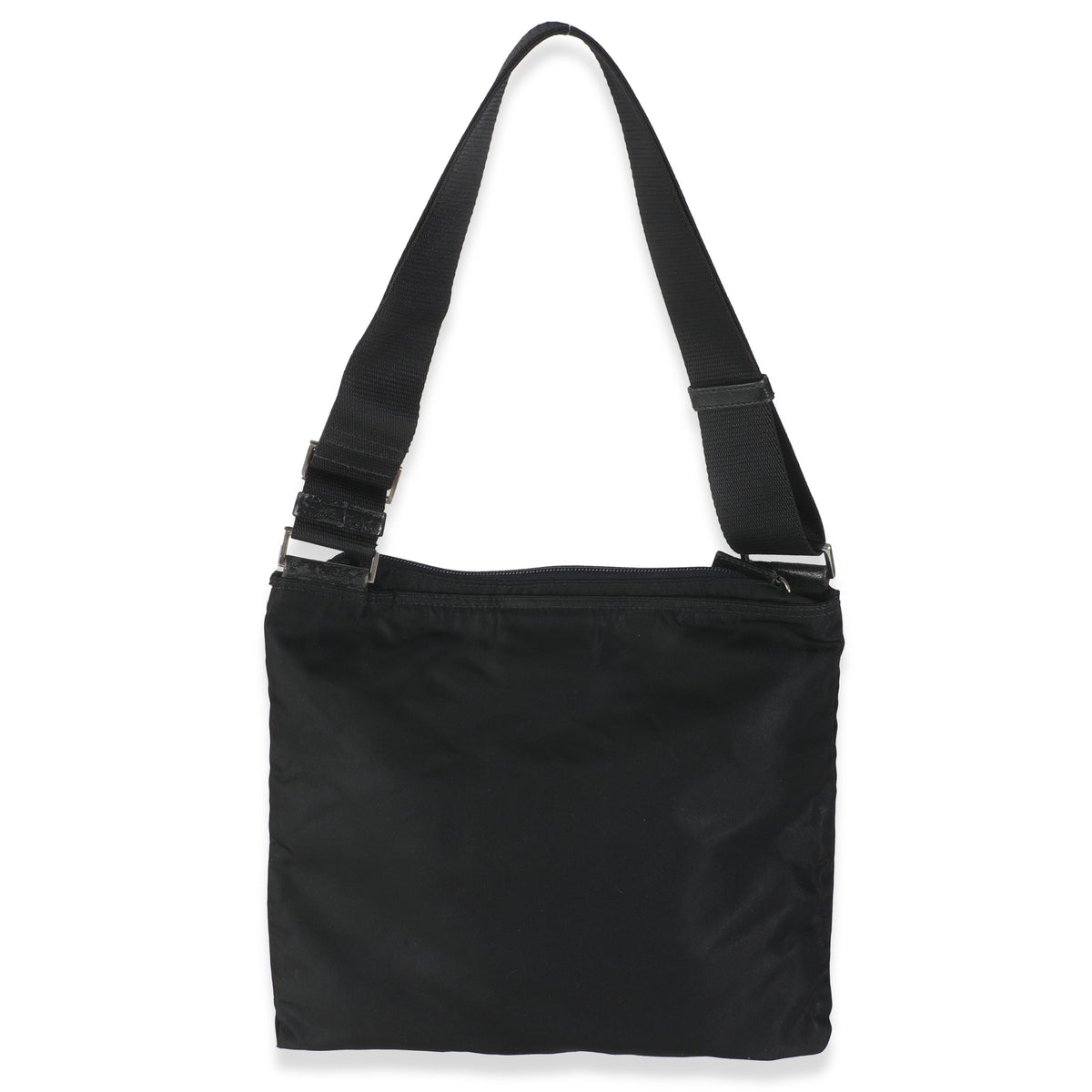 Black Nylon Logo Flat Messenger