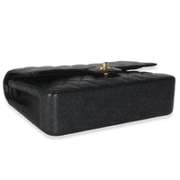 Black Quilted Caviar Medium Classic Double Flap Handbag