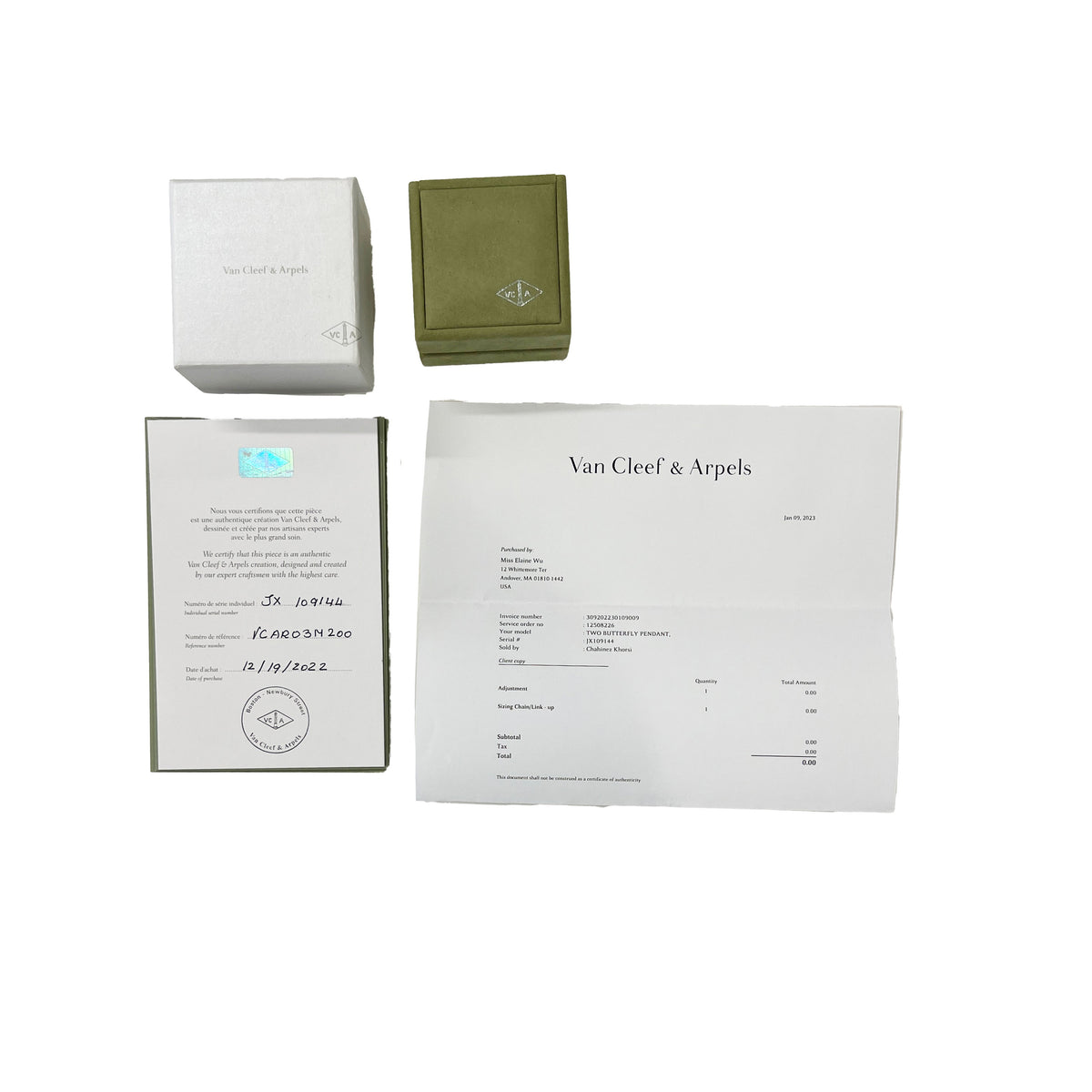 Rose Gold Sapphire and Diamond Two Butterfly Pendant