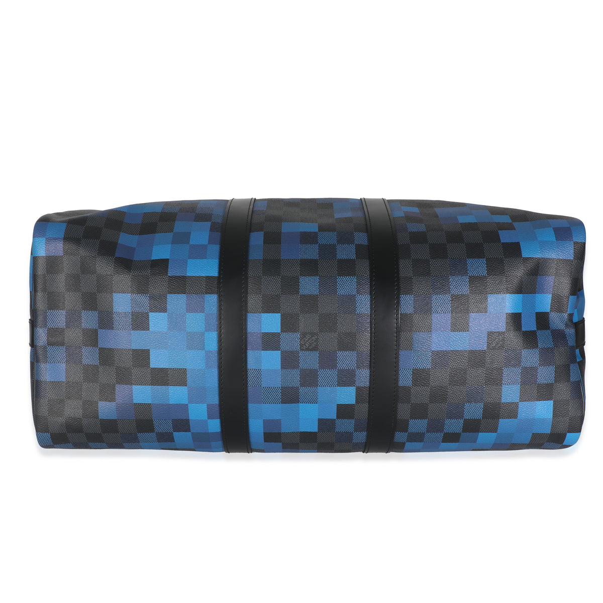 Blue Damier Graphite Canvas Pixel Canvas Keepall Bandouliere 50