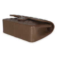 Dark Brown Quilted Caviar Jumbo Double Flap Handbag