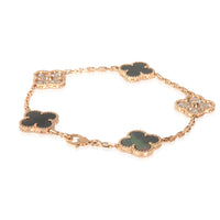 Rose Gold Mother Of Pearl & Diamond Alhambra Bracelet