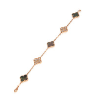 Rose Gold Mother Of Pearl & Diamond Alhambra Bracelet