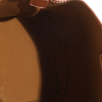 Tan Calfskin Triomphe Canvas Small Bucket Bag