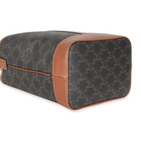 Tan Calfskin Triomphe Canvas Small Bucket Bag