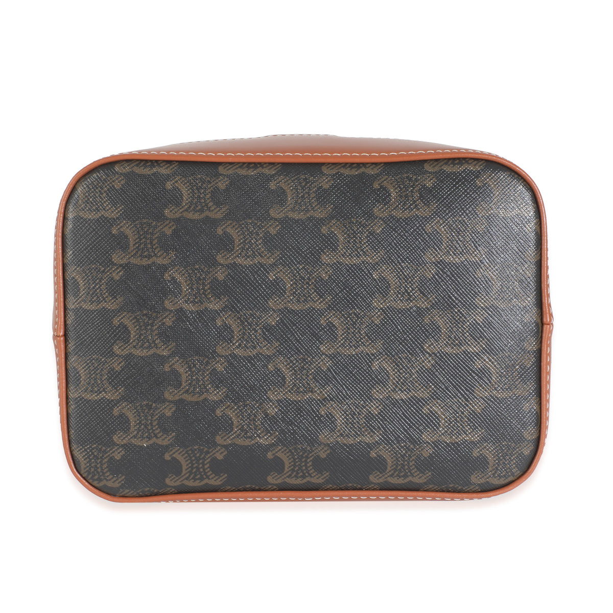 Tan Calfskin Triomphe Canvas Small Bucket Bag