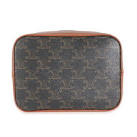 Tan Calfskin Triomphe Canvas Small Bucket Bag