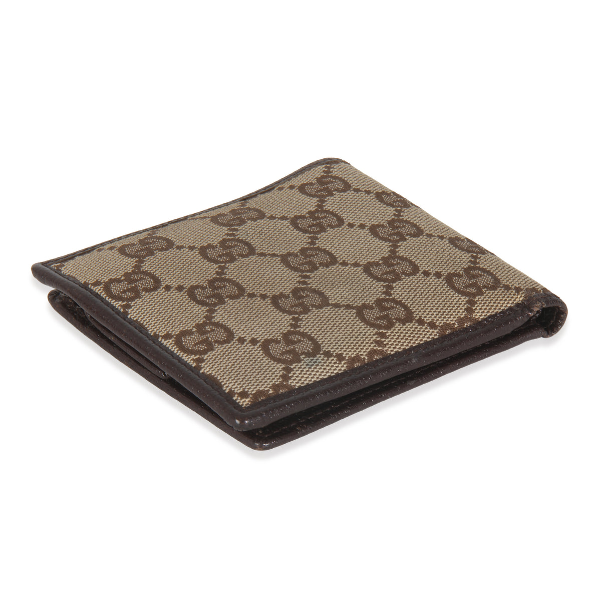 Beige Brown GG Canvas Bi Fold Wallet