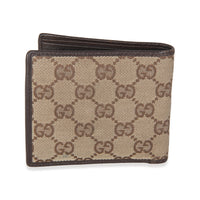 Beige Brown GG Canvas Bi Fold Wallet
