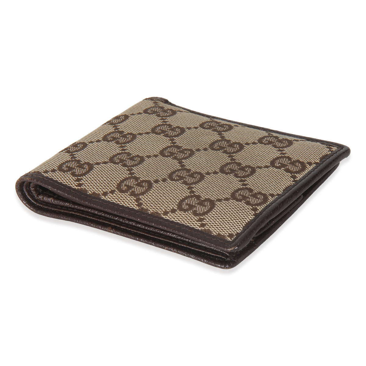 Beige Brown GG Canvas Bi Fold Wallet