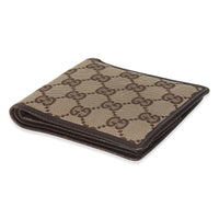 Beige Brown GG Canvas Bi Fold Wallet