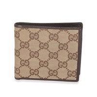 Beige Brown GG Canvas Bi Fold Wallet