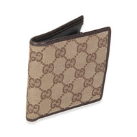 Beige Brown GG Canvas Bi Fold Wallet