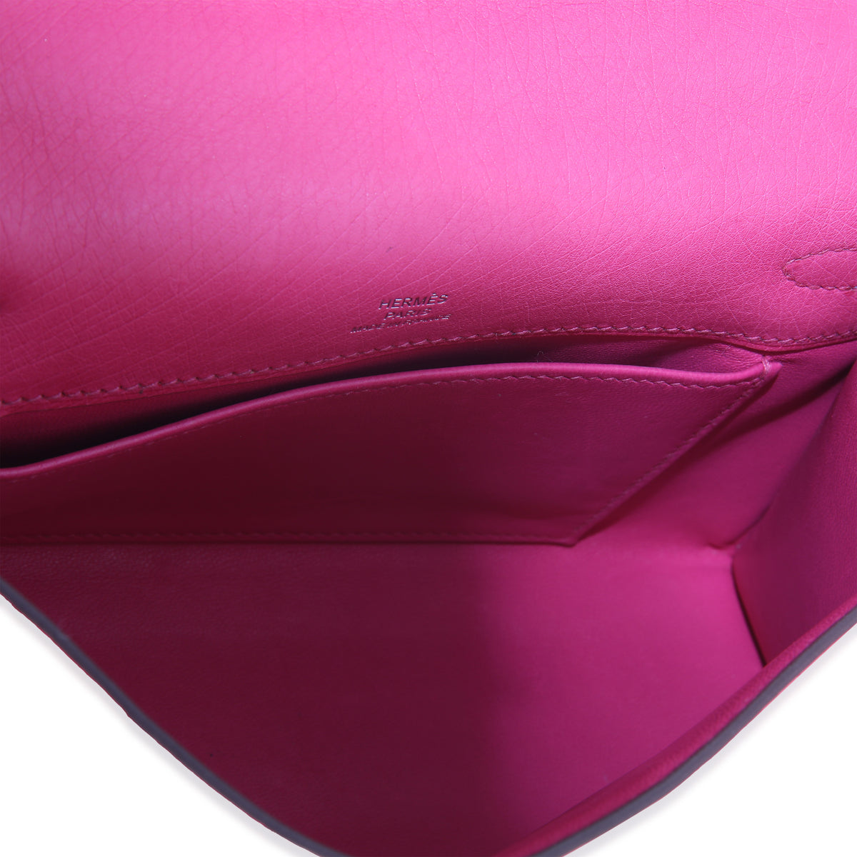 Rose Tyrien Ostrich Kelly Pochette PHW