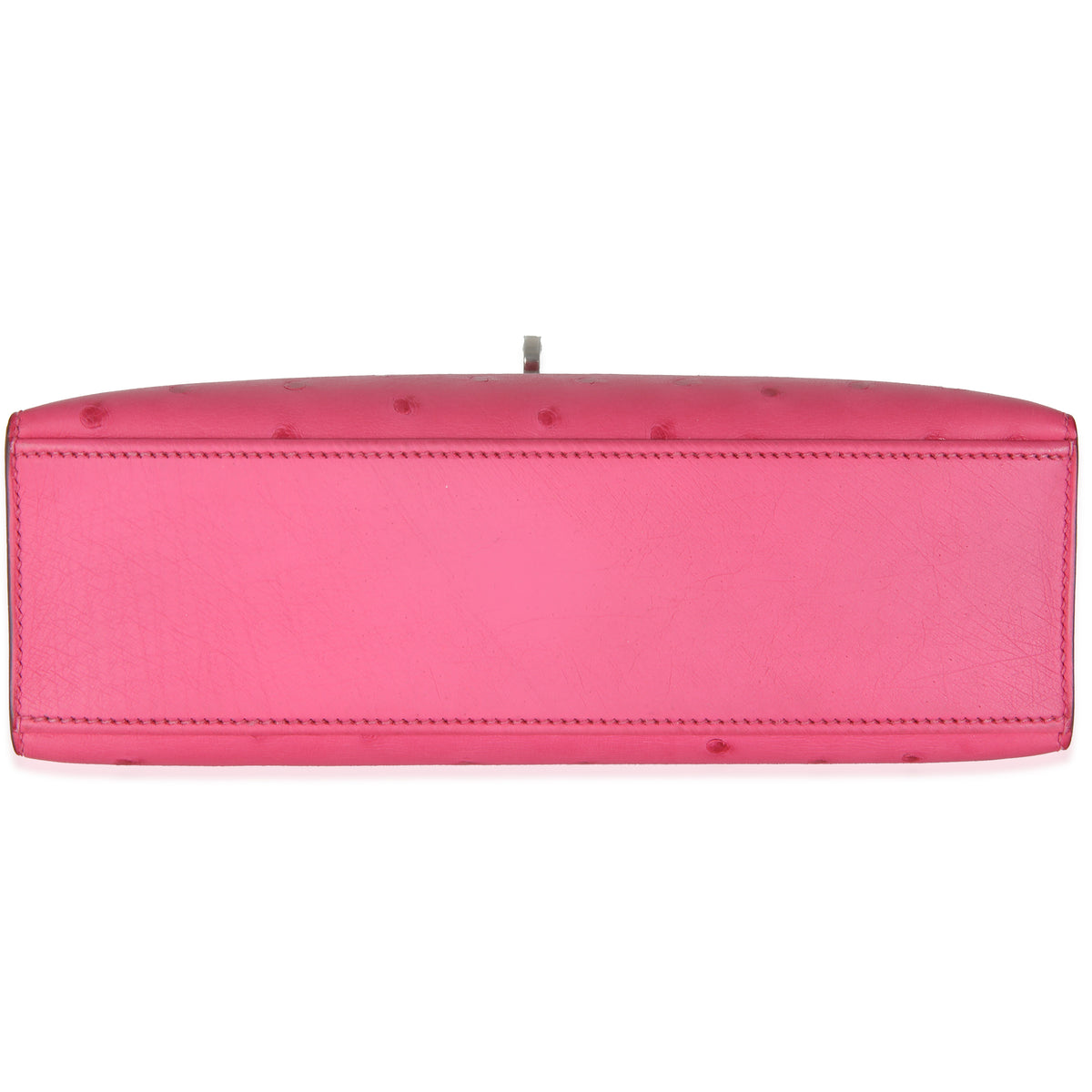 Rose Tyrien Ostrich Kelly Pochette PHW