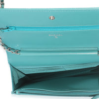 Teal Stitched Calfskin Wallet On Chain