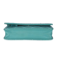 Teal Stitched Calfskin Wallet On Chain