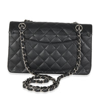 Black Quilted Caviar Small Classic Double Flap HandBag