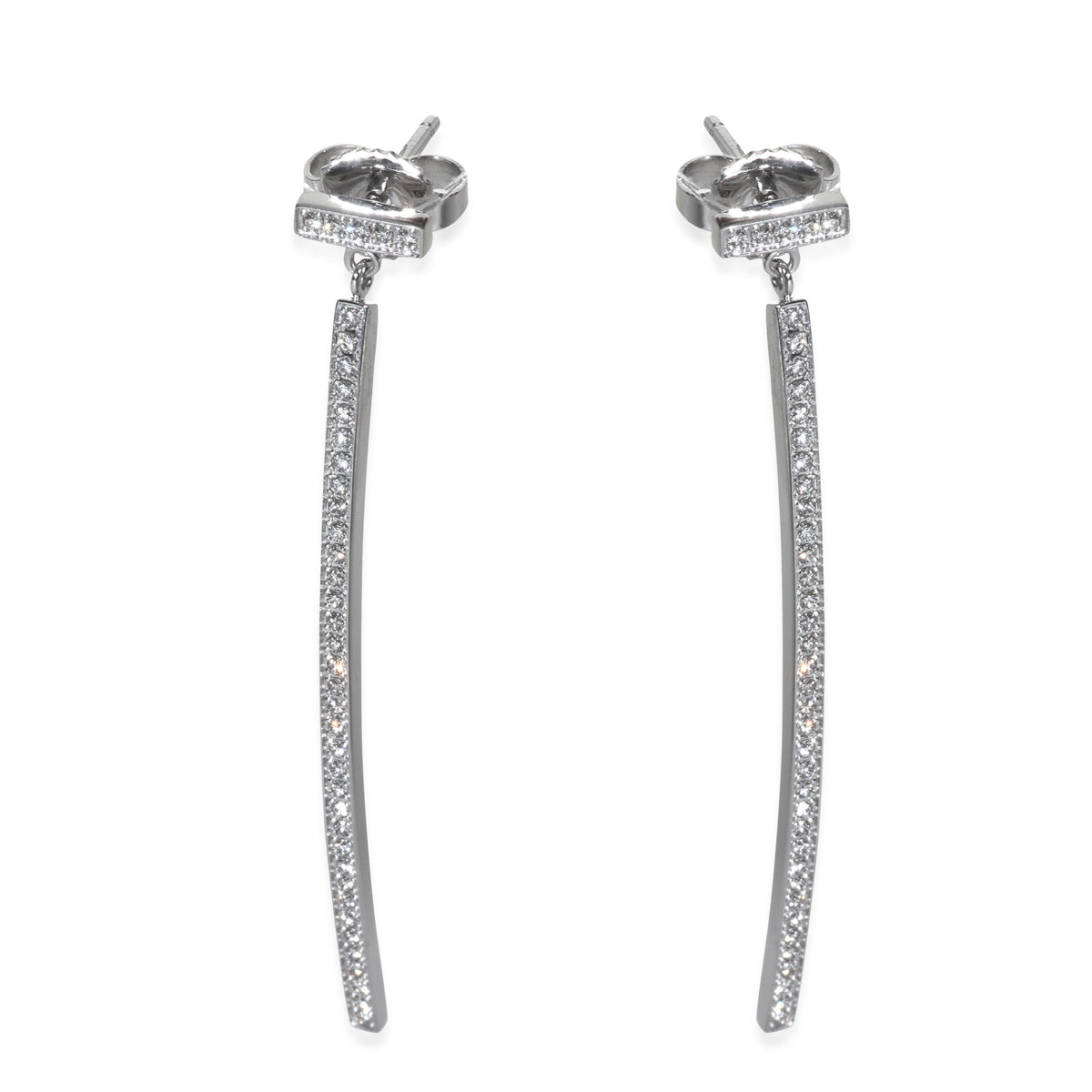 White Gold Diamond Tiffany T Earrings