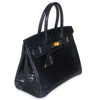 Bleu Marine Crocodile Porosus Birkin 30 GHW
