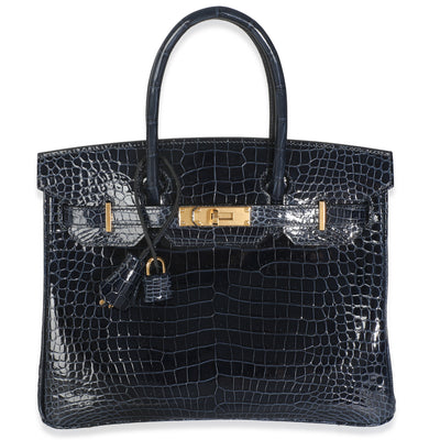 Bleu Marine Crocodile Porosus Birkin 30 GHW
