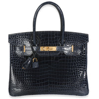 Bleu Marine Crocodile Porosus Birkin 30 GHW