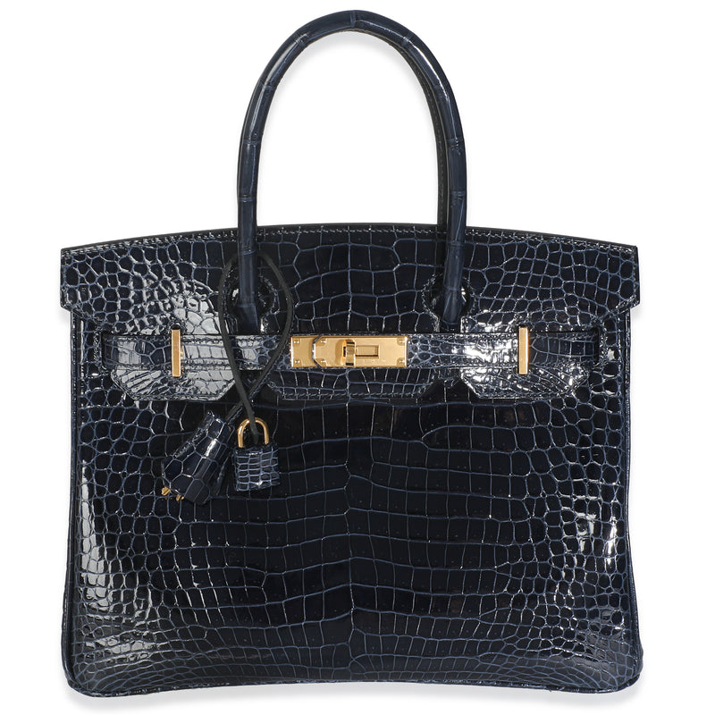 Bleu Marine Crocodile Porosus Birkin 30 GHW