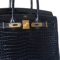 Bleu Marine Crocodile Porosus Birkin 30 GHW