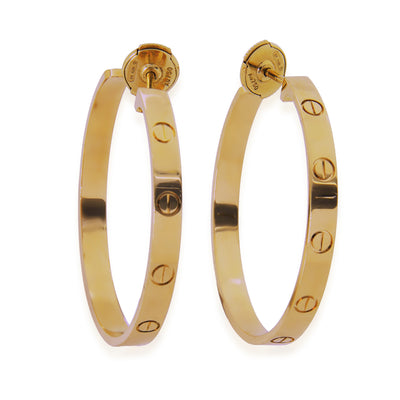 Yellow Gold  Large Model Love Hoop Earrings