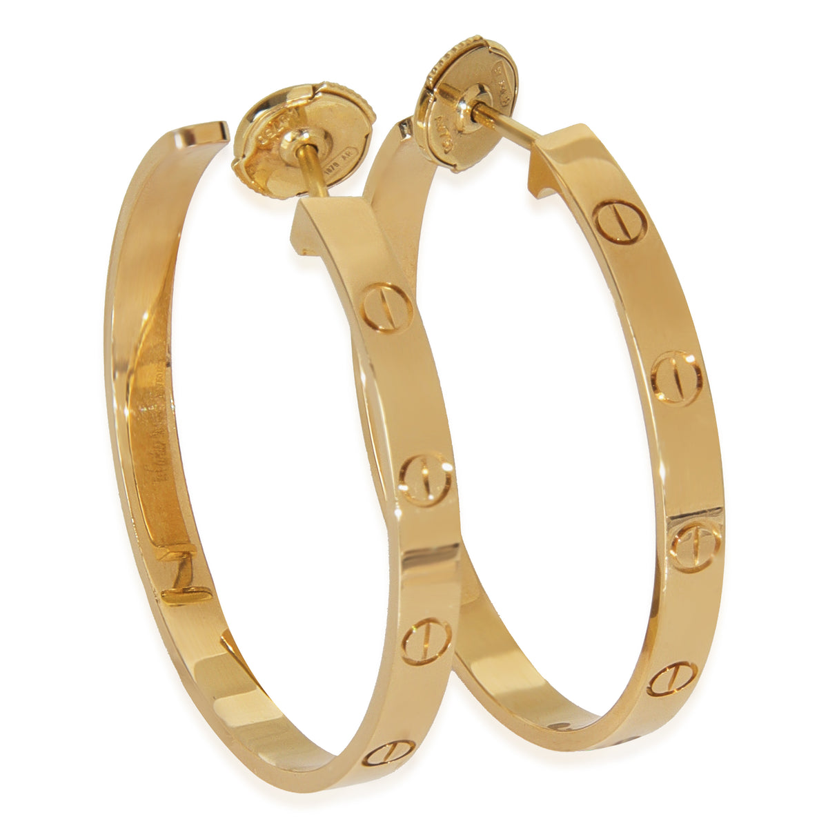 Yellow Gold  Large Model Love Hoop Earrings