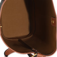 Tan Calfskin Triomphe Canvas Small Bucket Bag