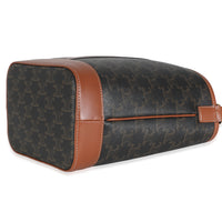 Tan Calfskin Triomphe Canvas Small Bucket Bag