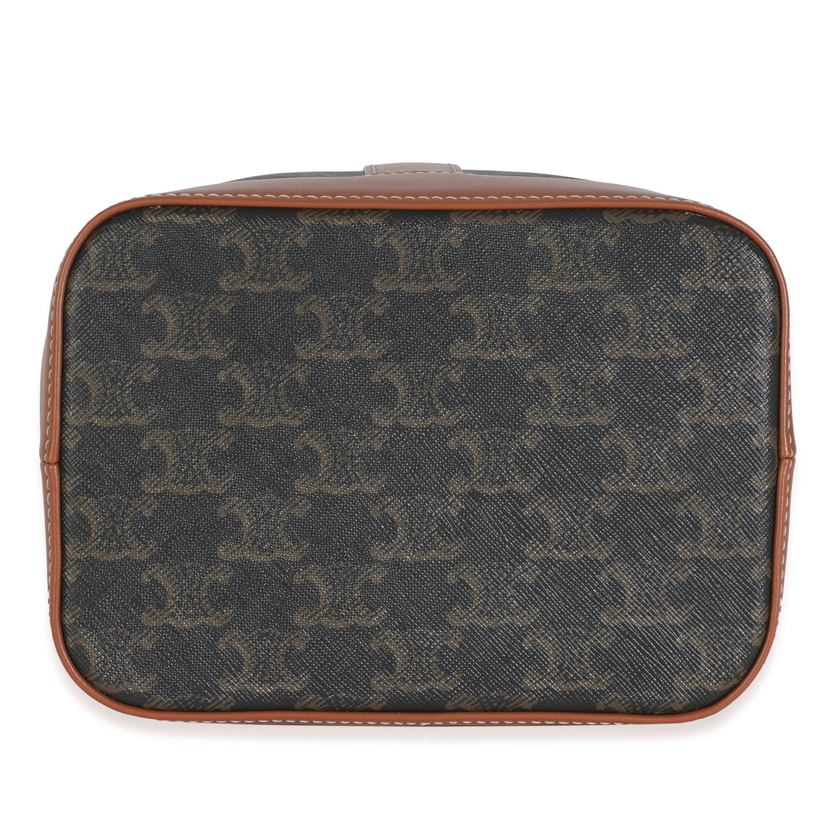 Tan Calfskin Triomphe Canvas Small Bucket Bag