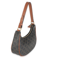 Tan Calfskin Triomphe Canvas Ava Shoulder Bag