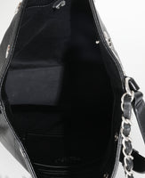 Black Quilted Calfskin CC Large Button Bucket Bag