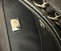 Black Quilted Calfskin CC Large Button Bucket Bag