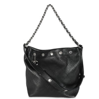 Black Quilted Calfskin CC Large Button Bucket Bag