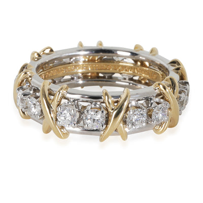 Yellow Gold & Platinum Diamond Schlumberger 16 Stone Ring