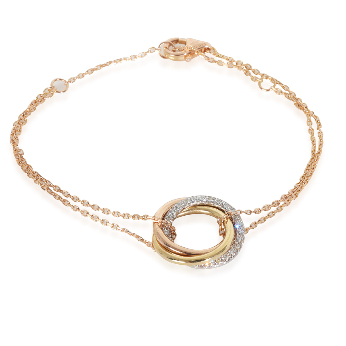 3-Tone Gold Diamond Trinity Bracelet