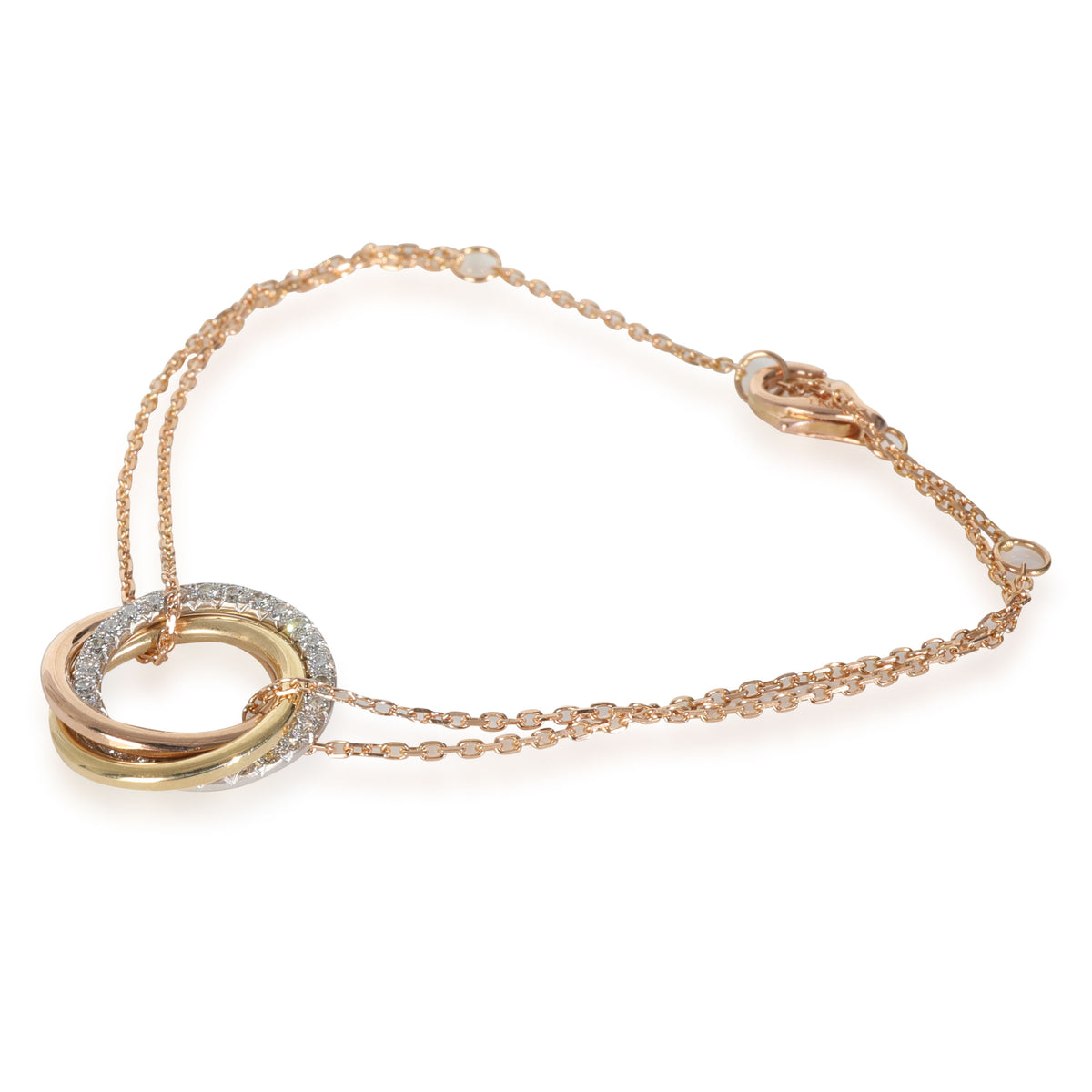 3-Tone Gold Diamond Trinity Bracelet