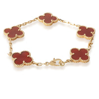 Yellow Gold Carnelian Vintage Alhambra Bracelet